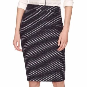 J. Crew No. 2 Pencil Lined Skirt in Blue Polka Dot Women's US 2 $148